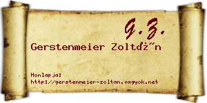 Gerstenmeier Zoltán névjegykártya